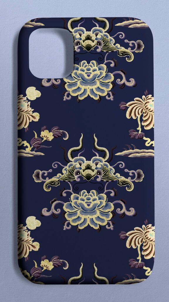 Home mobile phone case chinese pattern back view product showcase