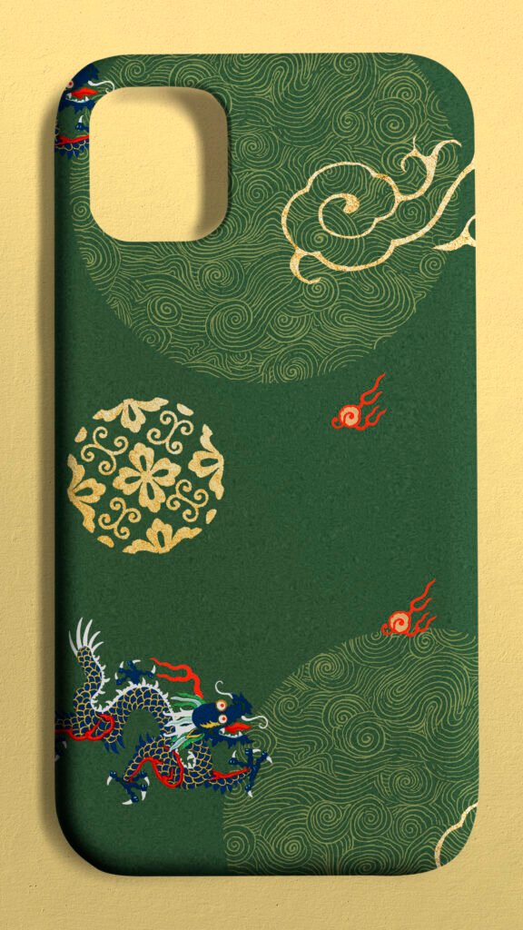 Home mobile phone case chinese pattern back view product showcase